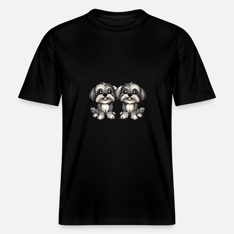 Havanese Hund Comic -  RELAXED FIT Unisex Organic T-Shirt - Schwarz