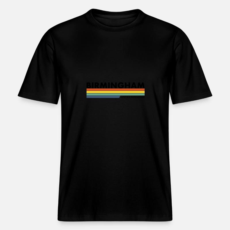 Birmingham, Royaume-Uni, Britannique, Anglais - T-shirt unisexe RELAXED FIT en coton bio - noir