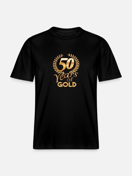 Années d'or chemise 50 années d'or -  T-shirt unisexe RELAXED FIT en coton bio - noir