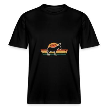 Donkey Vintage Animal -  RELAXED FIT Unisex Organic T-Shirt - black - Front - Alina (178cm) & Michal (187cm)