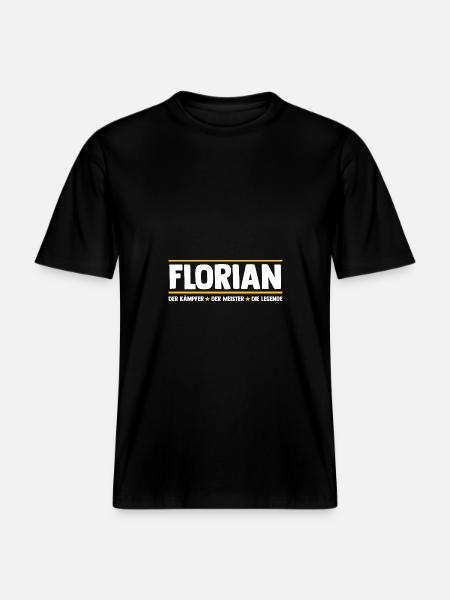 Florian - RELAXED FIT Unisex Organic T-Shirt - black