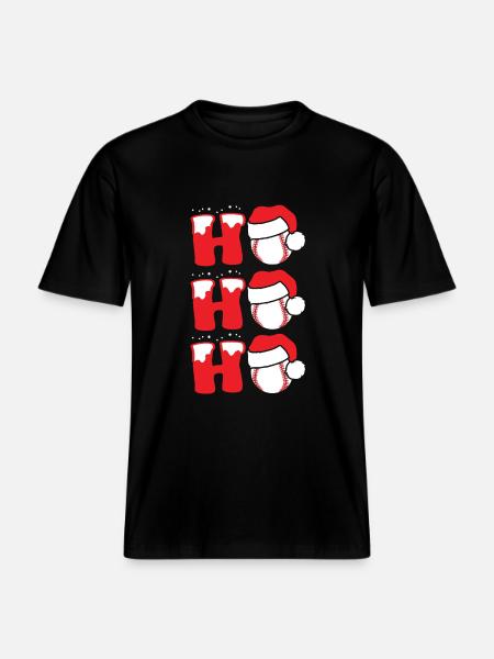 Baseball Christmas Santa -  RELAXED FIT Unisex Organic T-Shirt - black