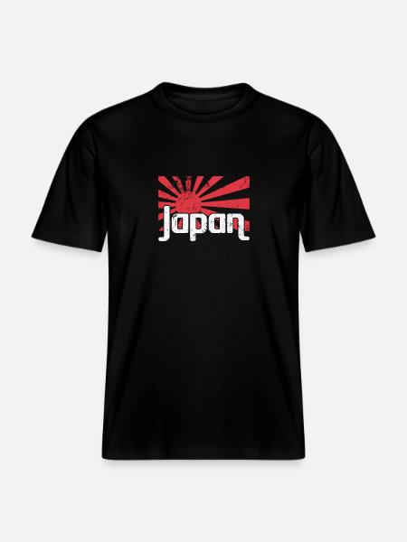 Japanin lipun nouseva aurinko - RELAXED FIT Unisex Luomu T-paita - musta