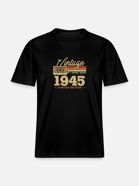1945 Anniversary - 78/79 years -  RELAXED FIT Unisex Organic T-Shirt - black