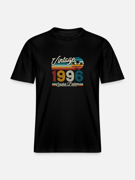 Vuoden 1996 rajoitettu syntymäpäiväpainos -  RELAXED FIT Unisex Luomu T-paita - musta
