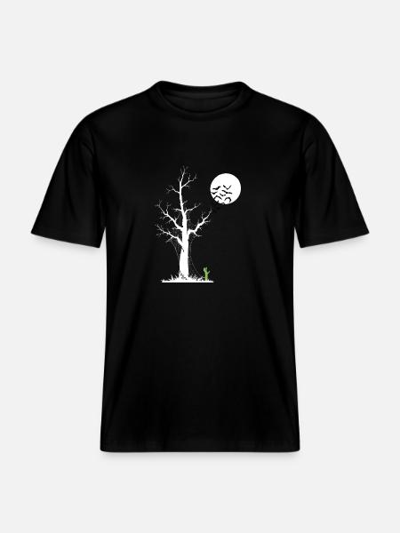 Zombie Tree, Zombie Alarm Clock - RELAXED FIT Unisex Organic T-Shirt - black