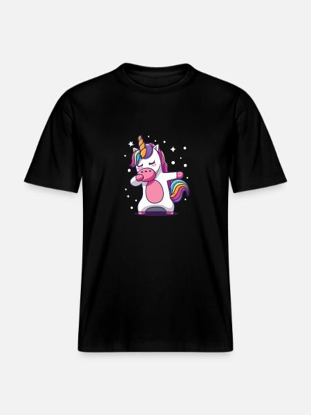 Dabbing Unicorn Dabbing Unicorn Dans -  Uniseks RELAXED FIT bio-T-shirt - zwart