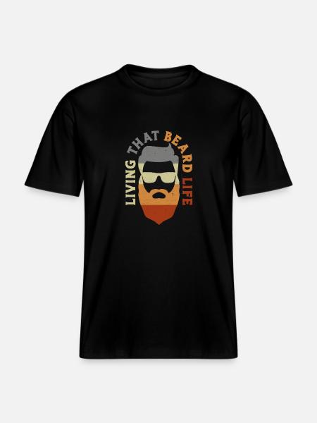 Beard Lover Bearded Man Living - RELAXED FIT Unisex Organic T-Shirt - black