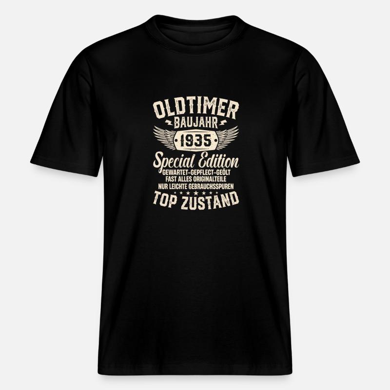 1935 Oldtimer Geschenkidee -  RELAXED FIT Unisex Organic T-Shirt - Schwarz