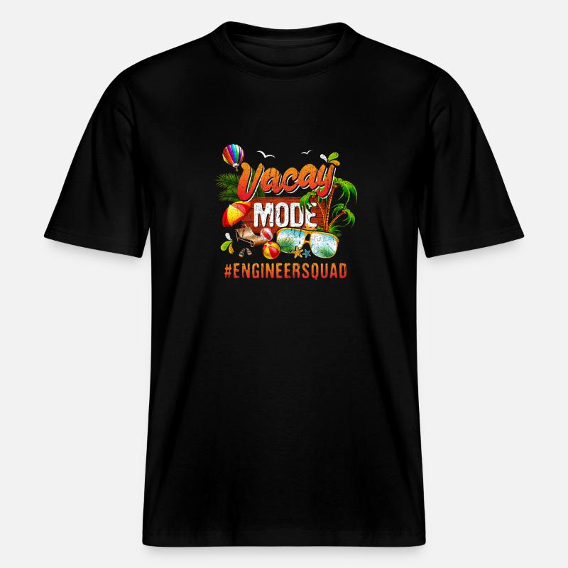 Engineer Vacation Group #Engineersquad - RELAXED FIT Unisex Organic T-Shirt - black