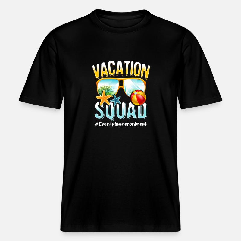 Eventplaner Vacation Squad #Eventplanneronbreak -  RELAXED FIT Unisex Organic T-Shirt - Schwarz