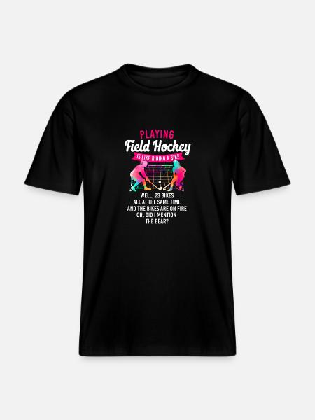 Field Hockey Playing Field Hockey - RELAXED FIT Unisex Organic T-Shirt - black