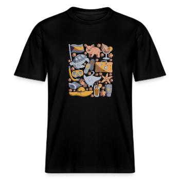 Bahamas -  T-shirt unisexe RELAXED FIT en coton bio - noir - Devant - Alina (178cm) & Michal (187cm)