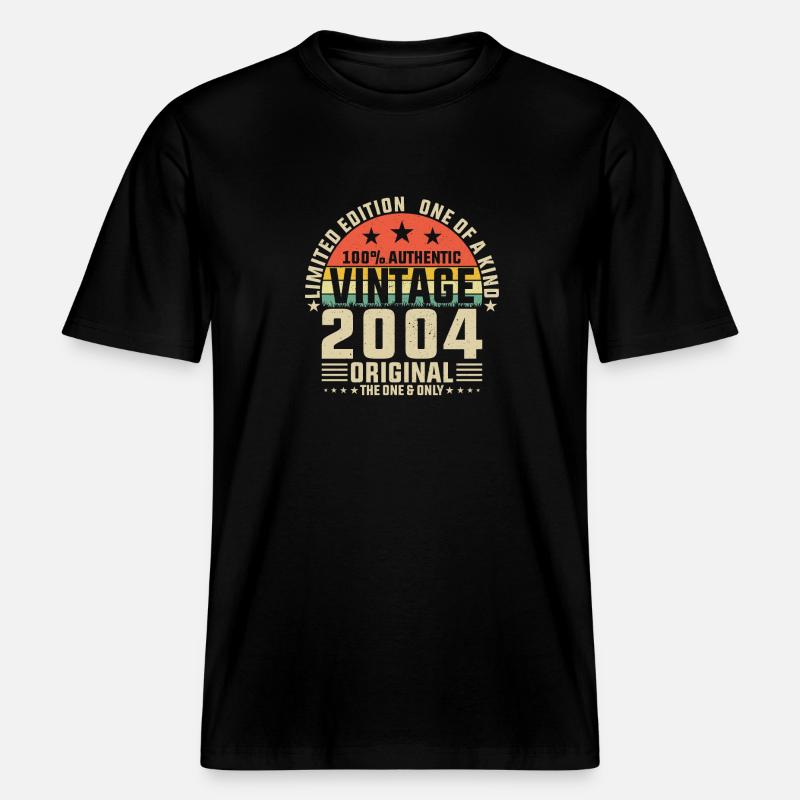 2004 - Millésime Naissance -  T-shirt unisexe RELAXED FIT en coton bio - noir