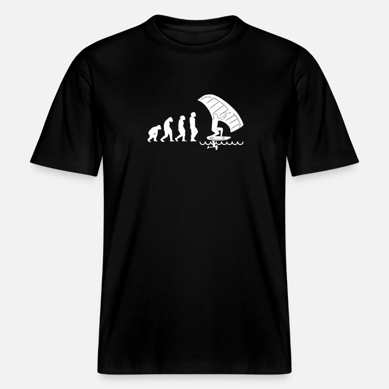 Wingfoil-Surfer Wingfoiling Hydrofoil Evolution -  RELAXED FIT Unisex Organic T-Shirt - Schwarz