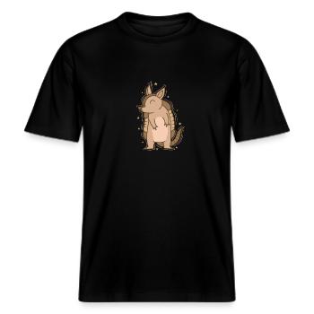 Animal du désert tatou -  T-shirt unisexe RELAXED FIT en coton bio - noir - Devant - Alina (178cm) & Michal (187cm)