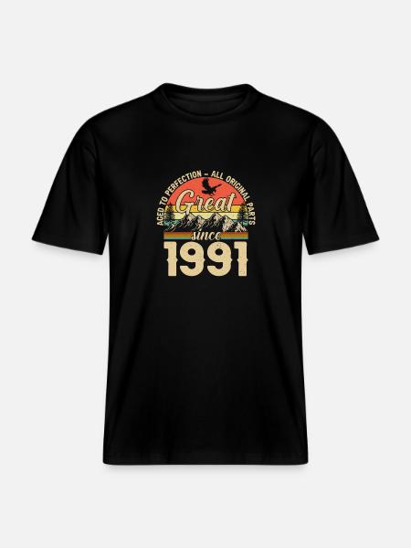 1991 - Un millésime Millésime - T-shirt unisexe RELAXED FIT en coton bio - noir