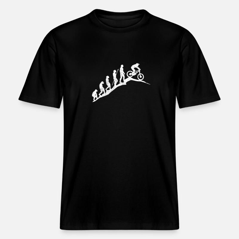Mountain Bike MTB Evolution Gift -  RELAXED FIT Unisex Organic T-Shirt - black