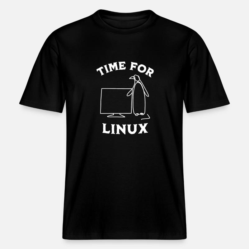 Zeit für Linux und Open-Source-Software - RELAXED FIT Unisex Organic T-Shirt - Schwarz