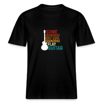 Manche Großväter Golfen Coole Großväter Spielen -  RELAXED FIT Unisex Organic T-Shirt - Schwarz - Vorne - Alina (178cm) & Michal (187cm)