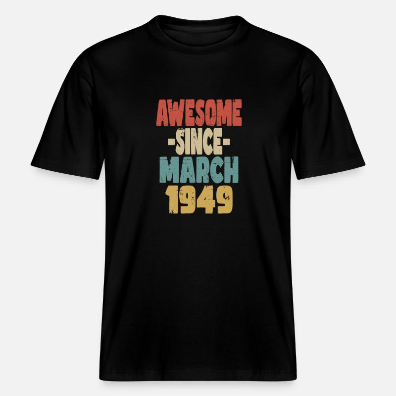 Génial mars 1949 - T-shirt unisexe RELAXED FIT en coton bio - noir