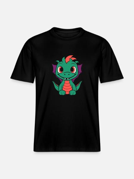 Bébé dragon - T-shirt unisexe RELAXED FIT en coton bio - noir