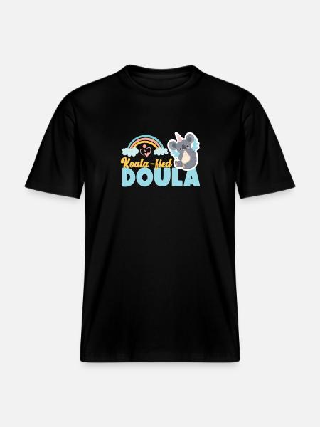 Doula accoucheuse Koala -  T-shirt unisexe RELAXED FIT en coton bio - noir
