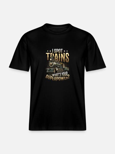 Trainspotting Train Lovers Trains - RELAXED FIT Unisex Organic T-Shirt - black