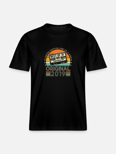 Millésime Anniversaire 2019 - T-shirt unisexe RELAXED FIT en coton bio - noir