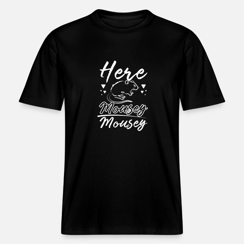 Here mousey mousey gerbils - RELAXED FIT Unisex Organic T-Shirt - black