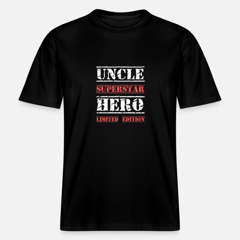 Bester Onkel Star Spruch - RELAXED FIT Unisex Organic T-Shirt - Schwarz
