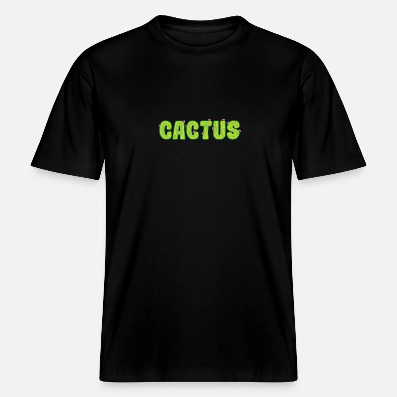 Fleur de plante de cactus -  T-shirt unisexe RELAXED FIT en coton bio - noir