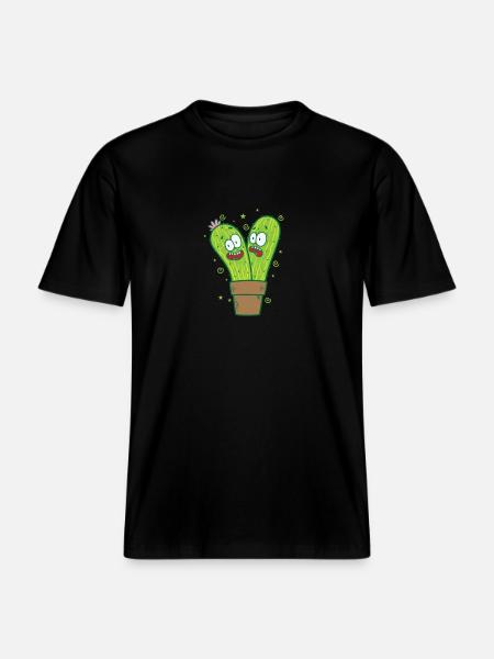 Cacti Plants Nature - RELAXED FIT Unisex Organic T-Shirt - black