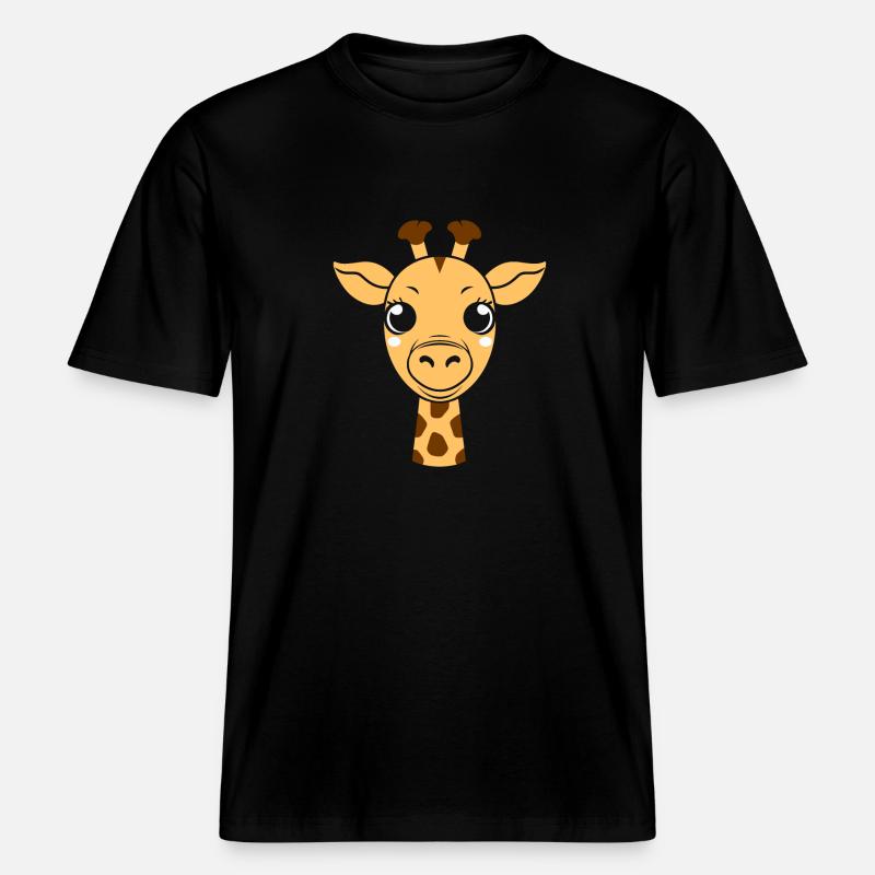 Kopf der Giraffe -  RELAXED FIT Unisex Organic T-Shirt - Schwarz