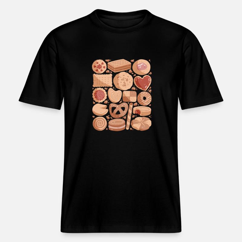 Biscuits et biscuits -  T-shirt unisexe RELAXED FIT en coton bio - noir
