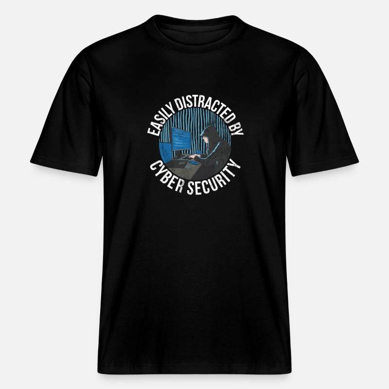 Cyber security hacker hacking - RELAXED FIT Unisex Organic T-Shirt - black