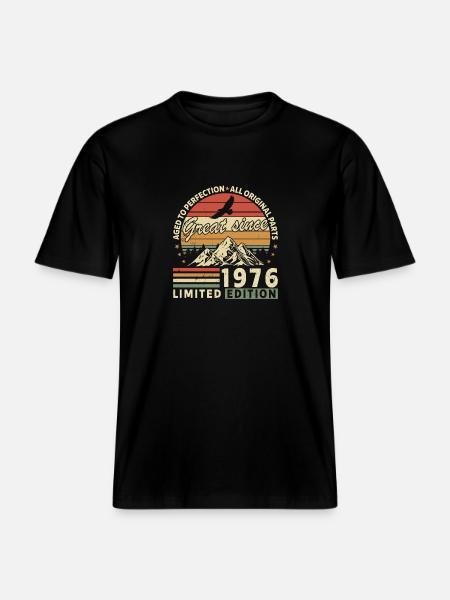 Millésime 1976 - Légende née - T-shirt unisexe RELAXED FIT en coton bio - noir