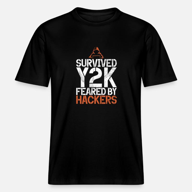 Cyber security hacker hacking - RELAXED FIT Unisex Organic T-Shirt - black