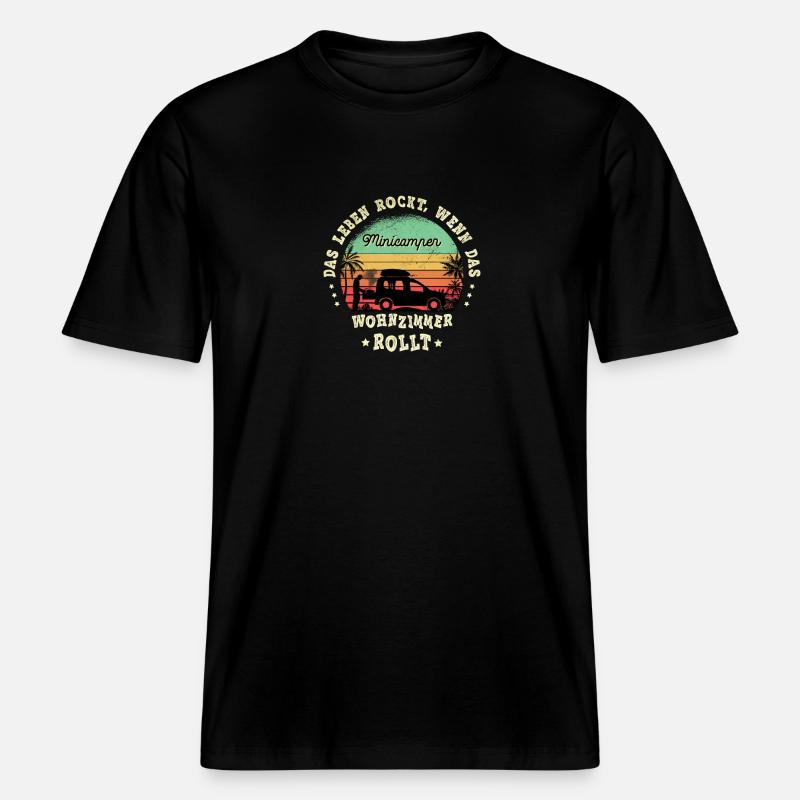 Minicamper Camping-Camper Microcamper Sprüche - RELAXED FIT Unisex Organic T-Shirt - Schwarz