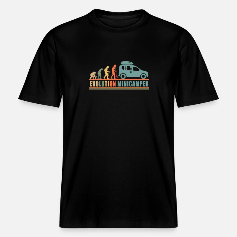 Evolution Minicamper Camping-Camper Microcamper -  RELAXED FIT Unisex Organic T-Shirt - Schwarz