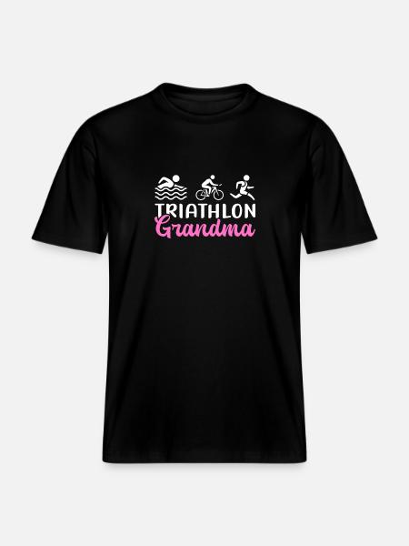 Triathlon Grandma Triathlete Triathlete Gift - RELAXED FIT Unisex Organic T-Shirt - black