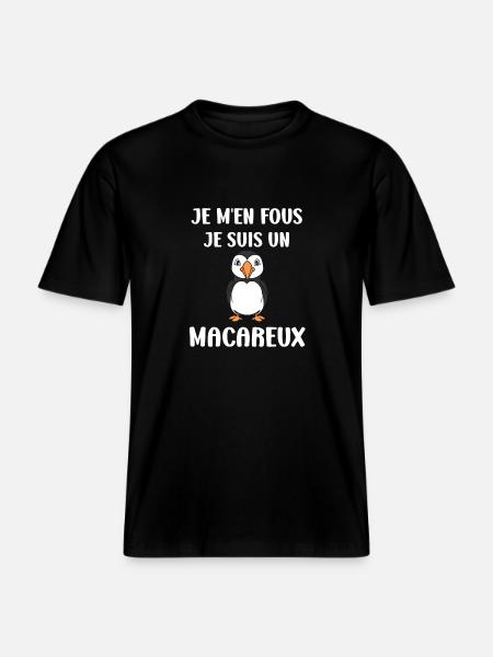 macareux -  T-shirt unisexe RELAXED FIT en coton bio - noir