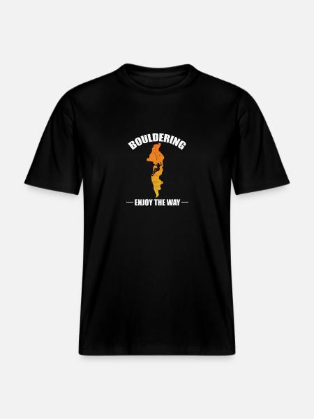 Bouldering enjoy the Way - RELAXED FIT Unisex Organic T-Shirt - black