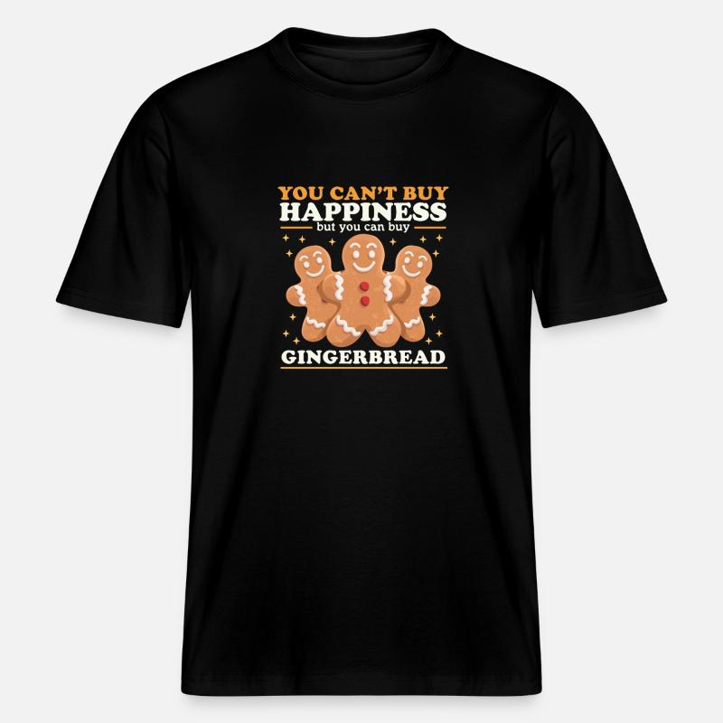 Lebkuchenmänner Lebkuchen Geschenk - RELAXED FIT Unisex Organic T-Shirt - Schwarz