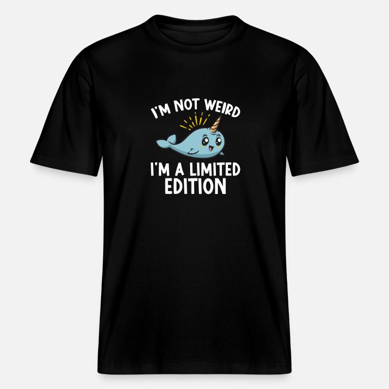 Narwal Einhornwal -  RELAXED FIT Unisex Organic T-Shirt - Schwarz