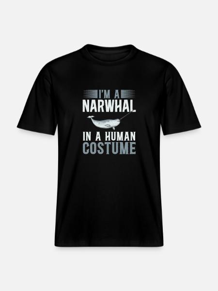 Narwal Einhornwal - RELAXED FIT Unisex Organic T-Shirt - Schwarz
