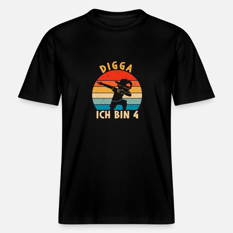 Digga Ich bin 4 - RELAXED FIT Unisex Organic T-Shirt - Schwarz