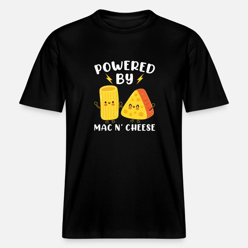 Propulsé par Mac N’Cheese - T-shirt unisexe RELAXED FIT en coton bio - noir
