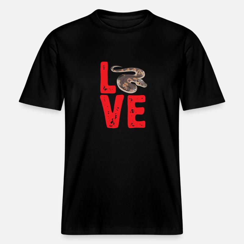 Ball Python Schlange Königspython -  RELAXED FIT Unisex Organic T-Shirt - Schwarz