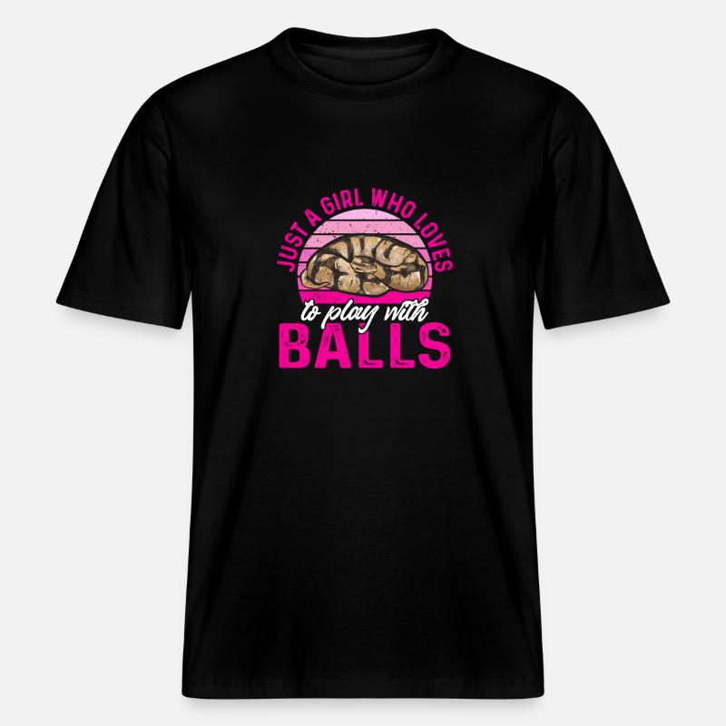 Ball Python Snake King Python -  T-shirt unisexe RELAXED FIT en coton bio - noir